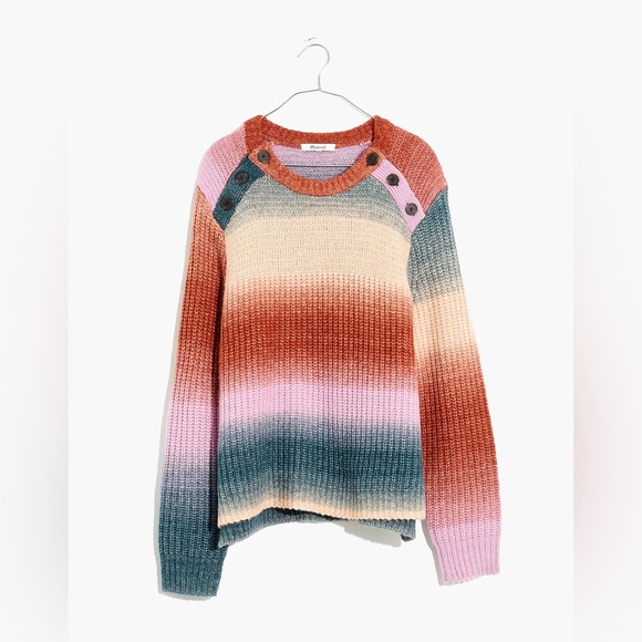 Madewell Space-Dyed Button-Shoulder Pullover Sweater - Picture 3 of 9
